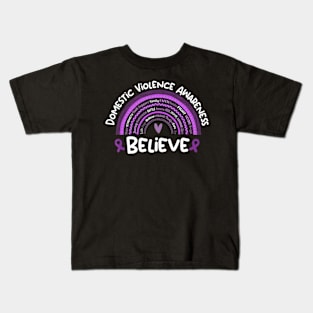 Believe Domestic Violence Awareness Month Kids T-Shirt